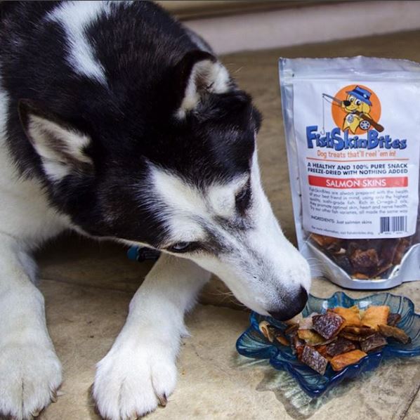 Fish Skin Bites healthy dog treats, 1 ingredient dog treats with fish