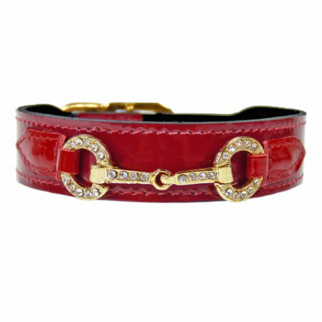 Holiday Red Patent Collar