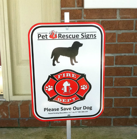 Outdoor Pet Fire Rescue Sign