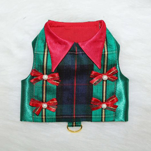 Christmas Plaid Dog Harness Vest
