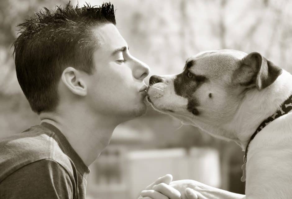 boy with his dog