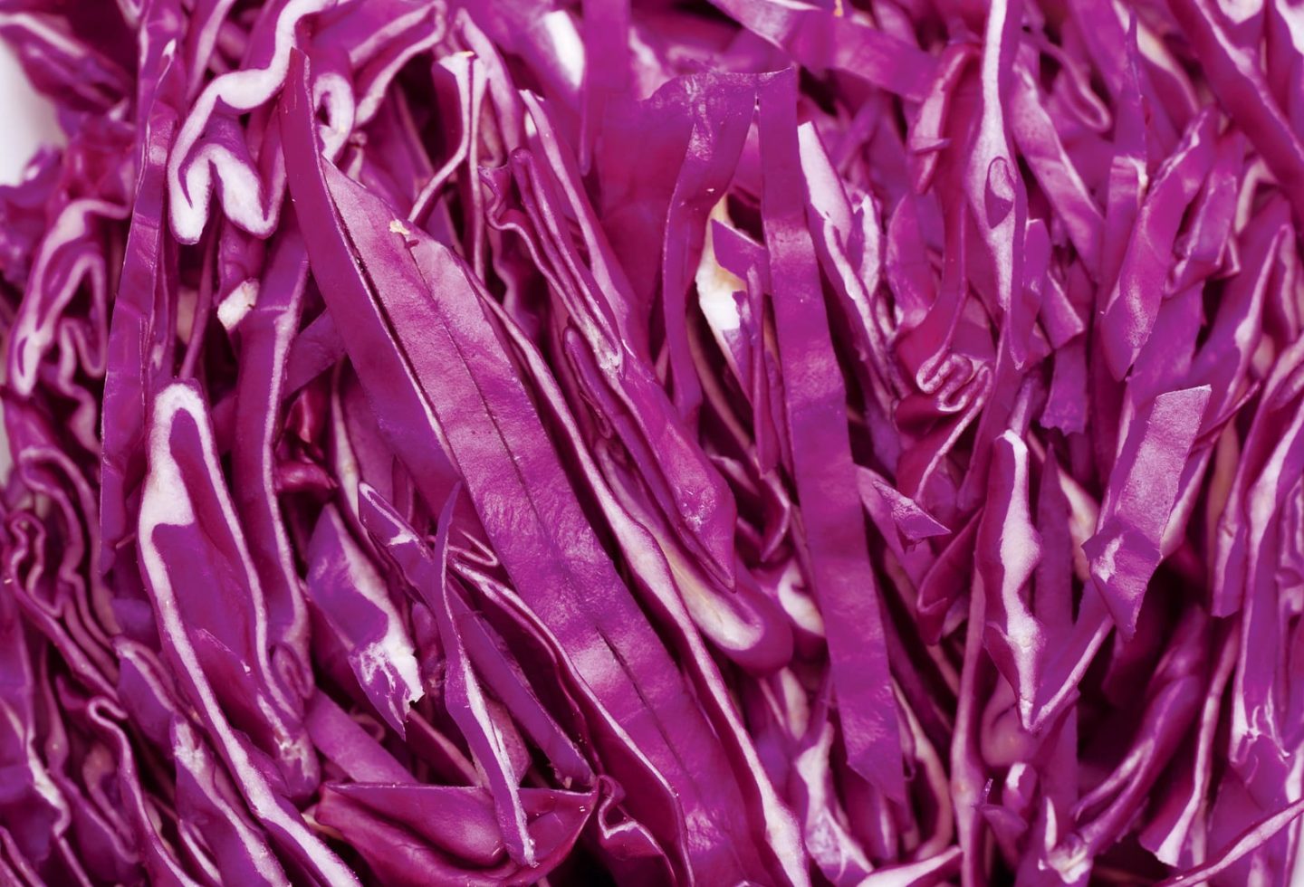 close up of shredded purple or red cabbage