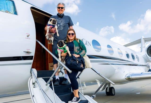 flying private with dogs
